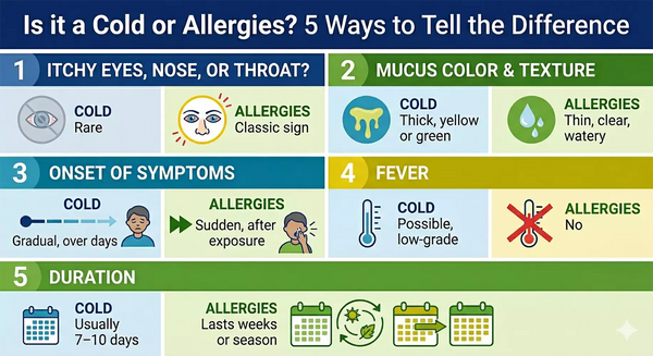 Is it a Cold or Allergies? 5 Ways to Tell the Difference