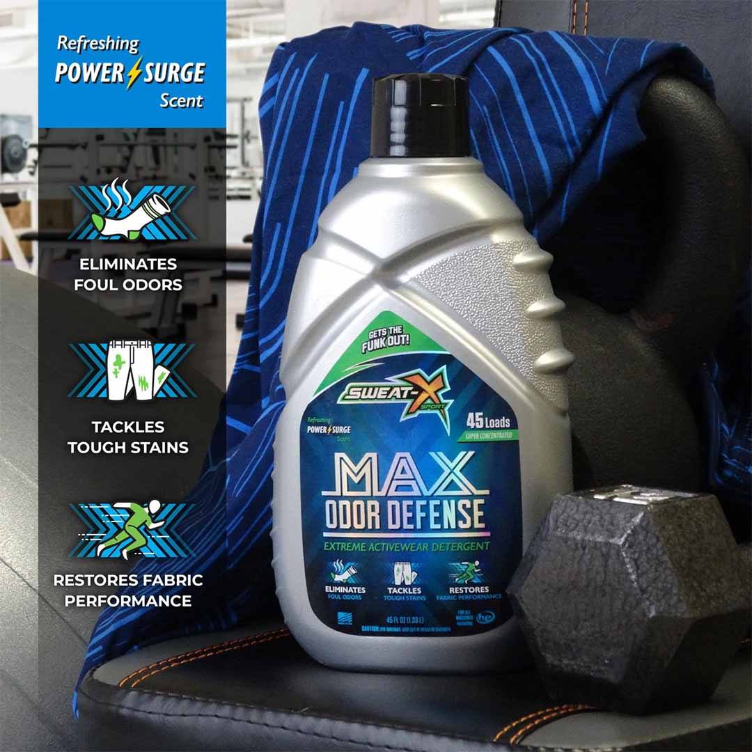 Sweat X Sport MAX Odor Defense Laundry Detergent - Tackles Tough Stains
