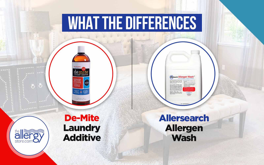 What are the Differences Between  De-Mite Laundry Additive and Allersearch Allergen Wash