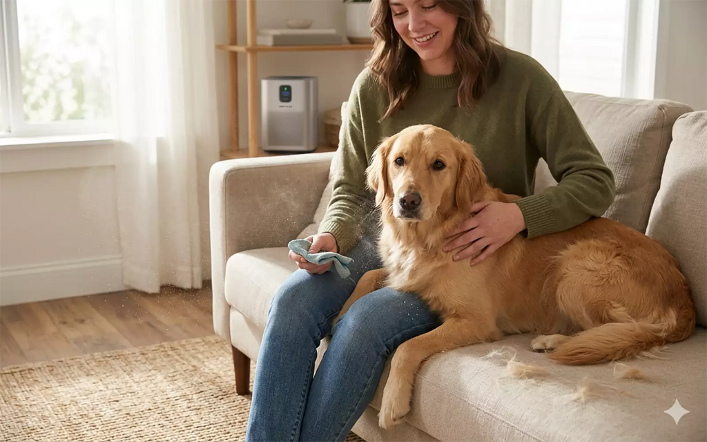 dog pet fur is not cause of allergies, dander is