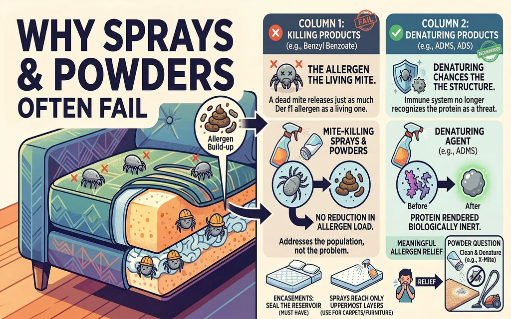 Why Sprays and Powders Don't Kill Dust Mites