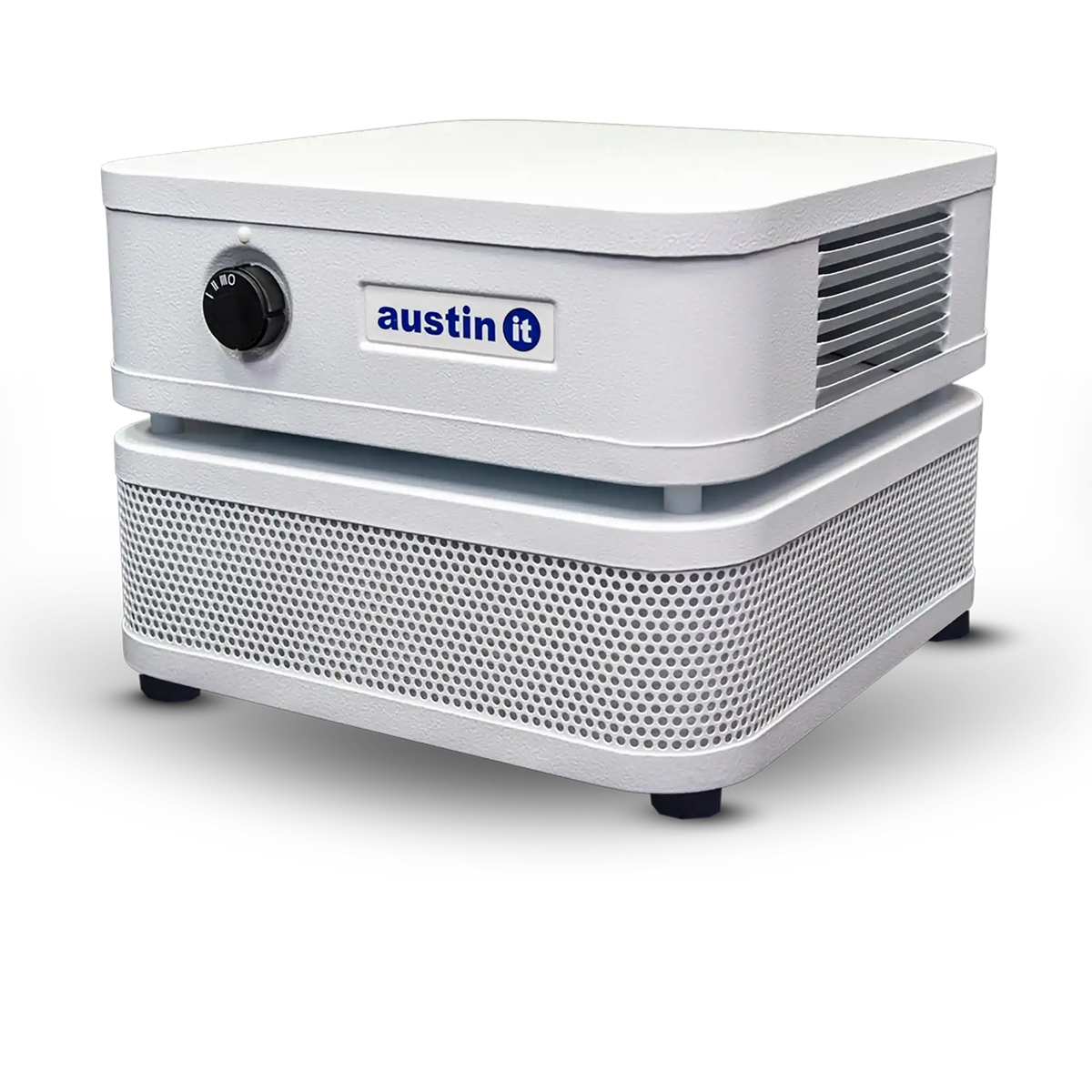 Austin Air “it” personal HEPA air purifier, left side view