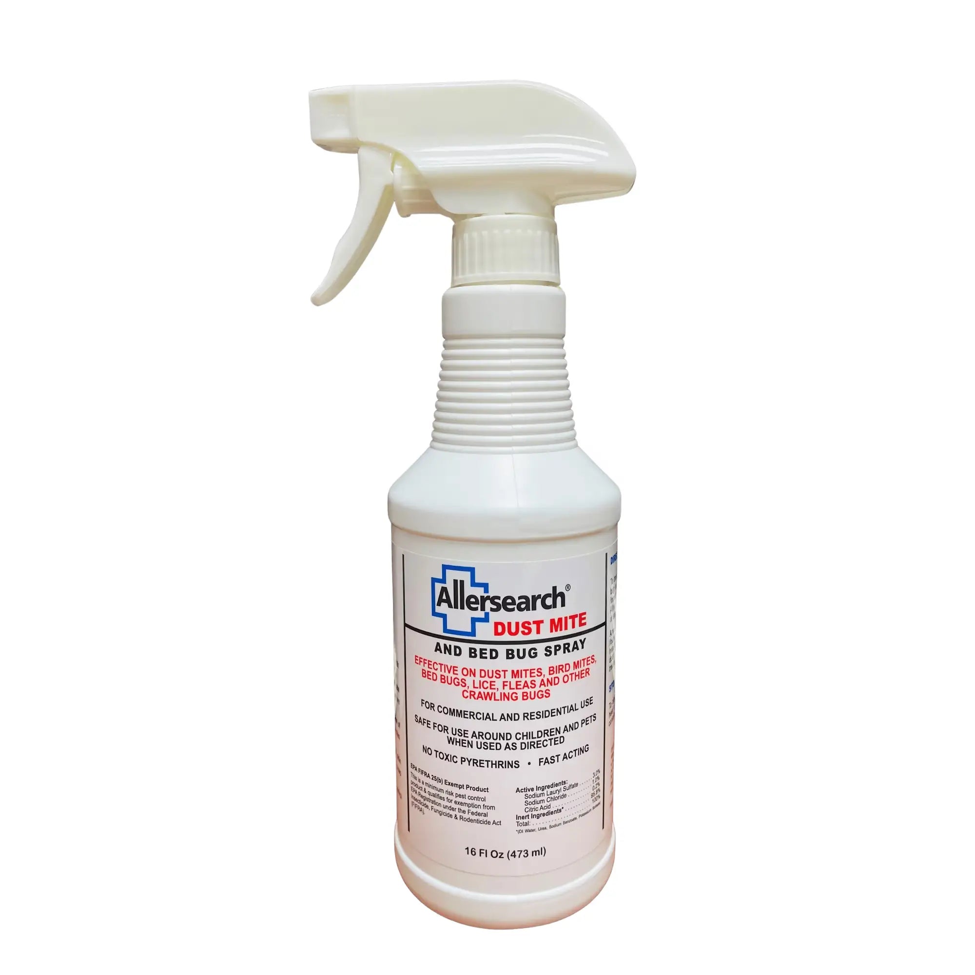 White spray bottle with Allersearch label on a white background