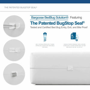BedBug Solution™ covers include the patented Bugstop® Seal, which is tested and certified as escape and entry proof.  Not only can those “unwanted guests” not bite you, but they also cannot escape.  You can be sure that you can sleep tight, and the bed bugs will not bite!