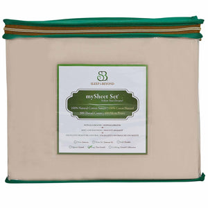 Sleep & Beyond Natural Cotton Sheet Sets, Cream color