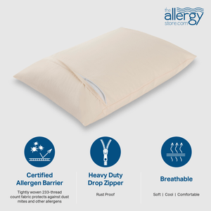 premium organic cotton dust mite-proof pillow covers are Made in the U.S.A with 100% unbleached certified organic cotton fabric.