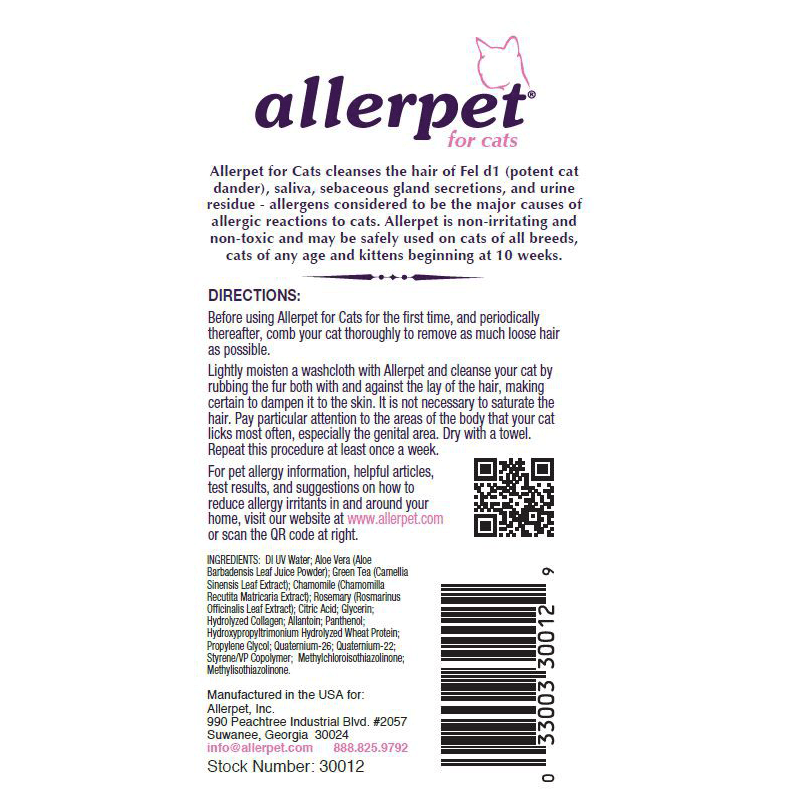 Allerpet C Pet Dander Solution Instructions