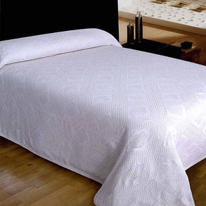 Avalon Jacquard Bedspread - White