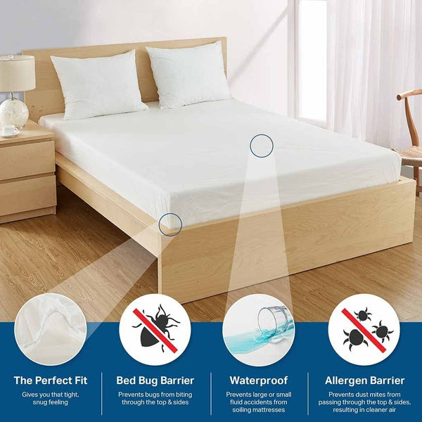 Fitted Vinyl Mattress Protector- Heavy Duty- 9 & 16 Depths