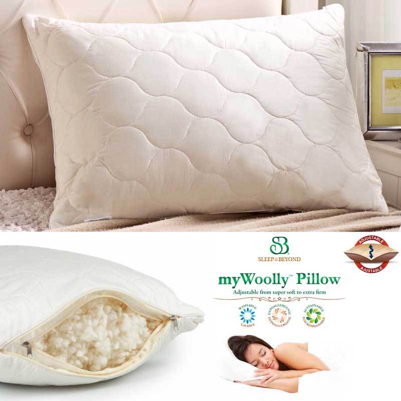 myWoolly™ Pillow, 100% natural, adjustable and washable wool