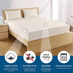 Organic Cotton Mattress covers - protects against dust mites, are breathable and natural.
