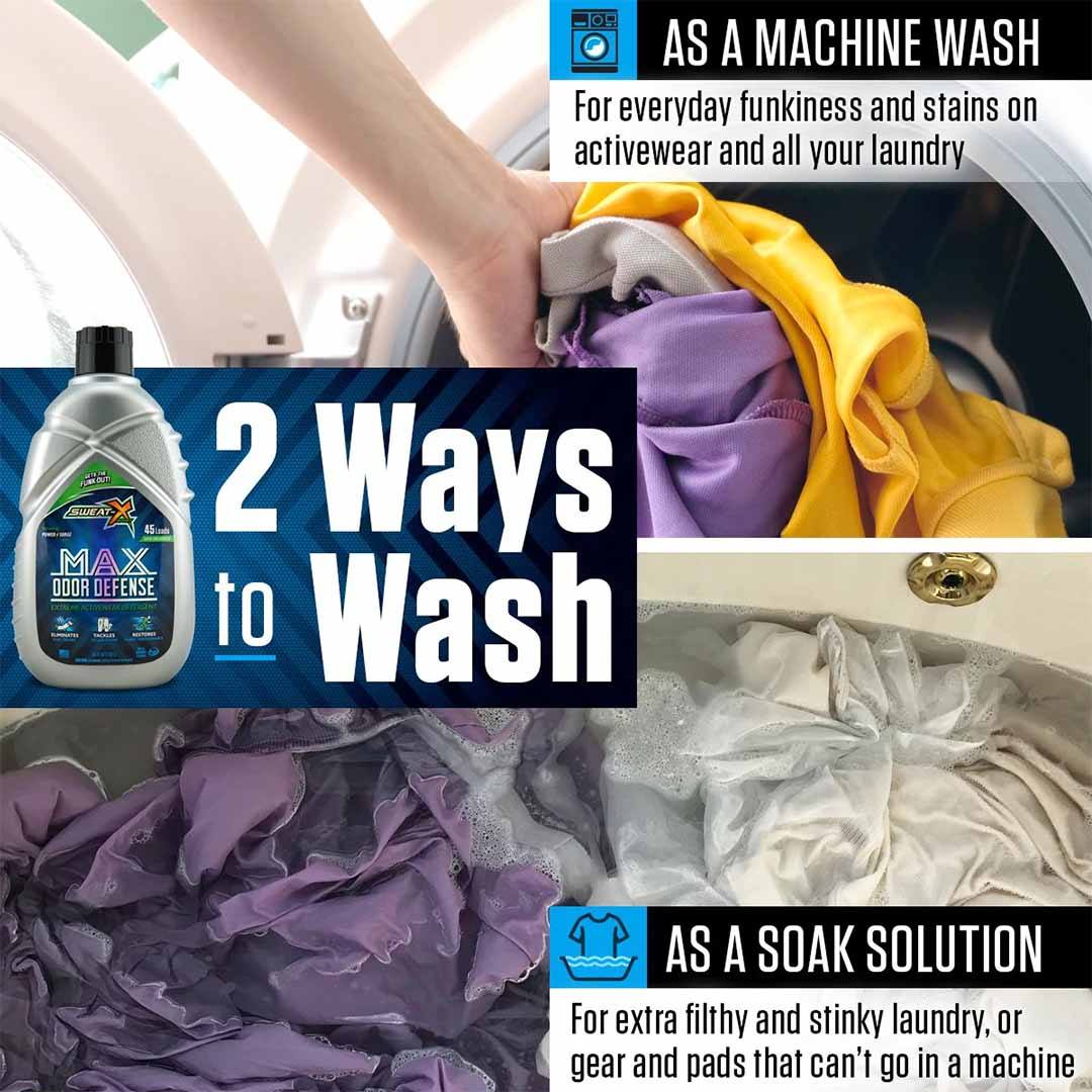 Sweat X Sport MAX Odor Defense Laundry Detergent - Two ways to wash